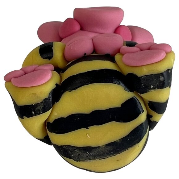 3 Clay Pig Art Sculpture Figurines Bumblebee Native American Indian Girl - Picture 4 of 12